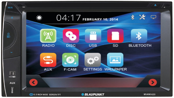 Blaupunkt 6.2” 2-DIN Touchscreen DVD Receiver w/ Bluetooth USB/SD MIAMI620 Open Box