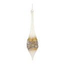 Modern Glass Tear Drop Ornament with Gold Bead Accent (Set of 6)