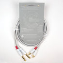 Cordial 20' Unbalanced Twin - 1/4″ Mono to RCA - White - CFU6PC-SNOW