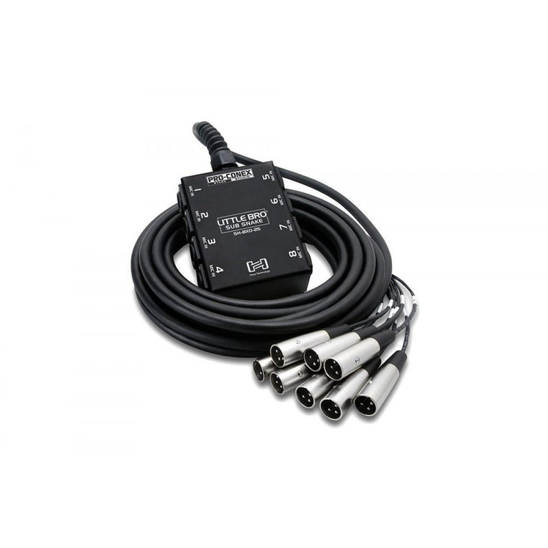 Hosa 50' Little Bro’ Sub Snake w/ 8 x XLR Sends & No Returns - SH-8X0-50