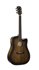 Cort COREDCOPBB Dreadnought Cutaway Acoustic Electric Guitar - Open Pore Black