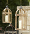 Open Wood Lantern with Glass Hurricane (Set of 2)