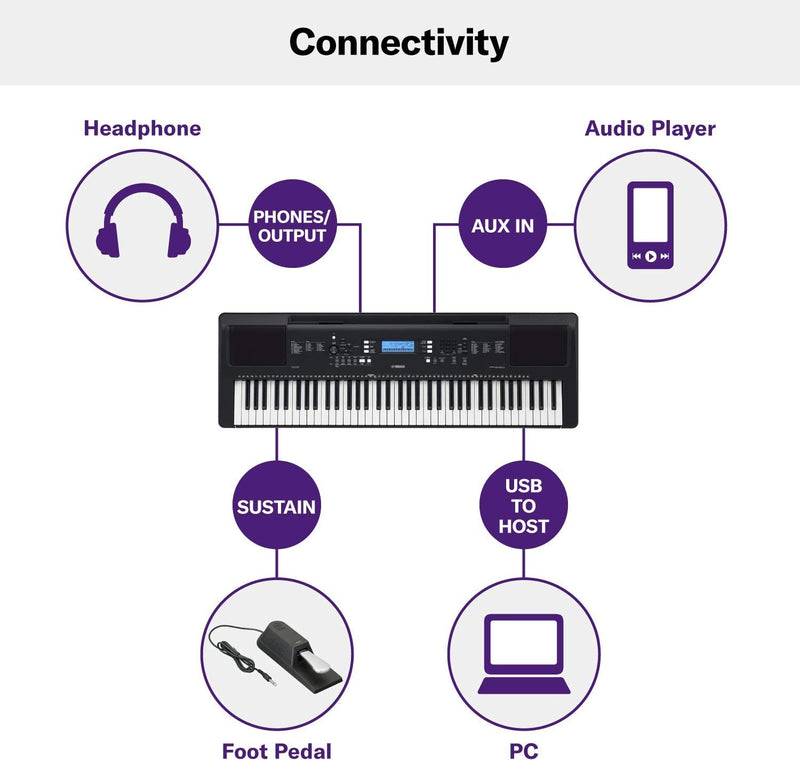 Yamaha 76-key Touch-Sensitive Portable Keyboard - PSR-EW310