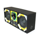 Deejay LED Loaded Box w/ 2 8” Woofers, 1 Horn & 2 Bullet Tweeters - Yellow