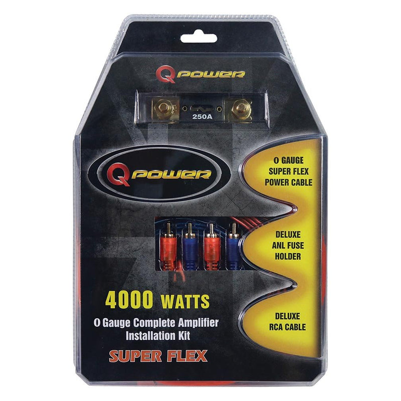 Qpower 0 Gauge Amp Kit Super Flex 0GAMPKITSFLEX