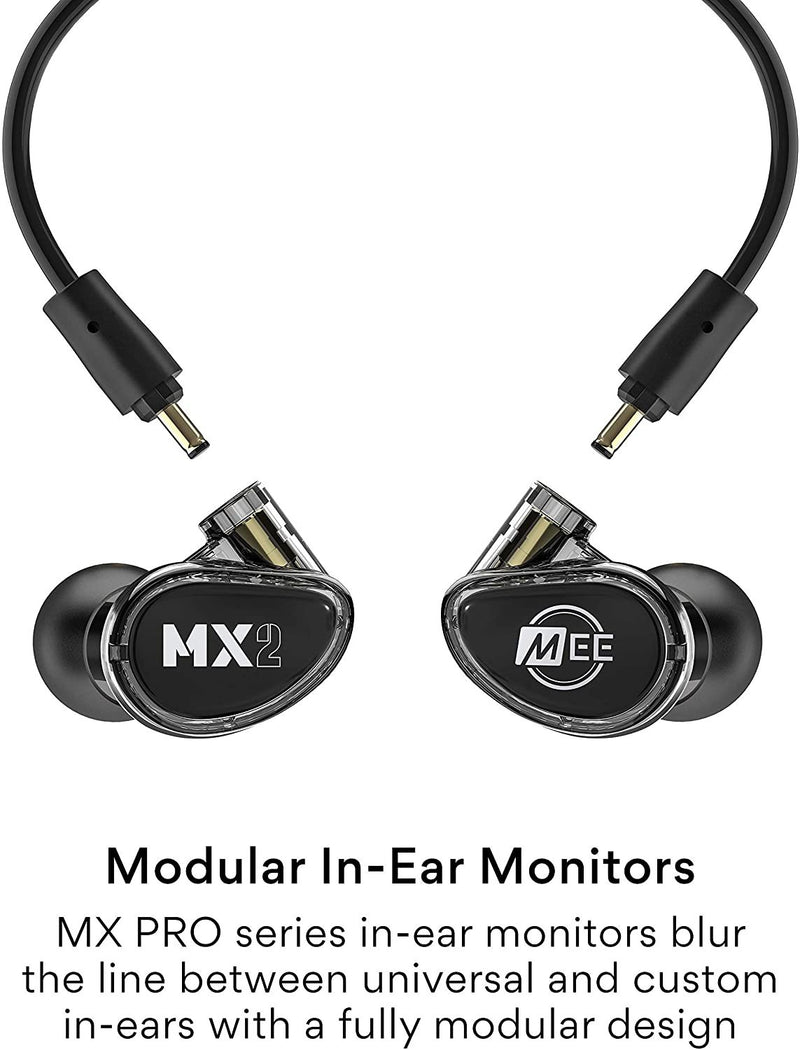 MEE MX2 PRO Noise-Isolating Modular Musician’s in-Ear Monitors - EP-MX2PRO-BK