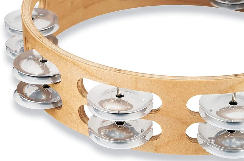 Latin Percussion Pro 10 Inch Double Row Tambourine - Aluminum - LP380B-AL