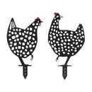 Punched Metal Chicken Garden Stake (Set of 4)