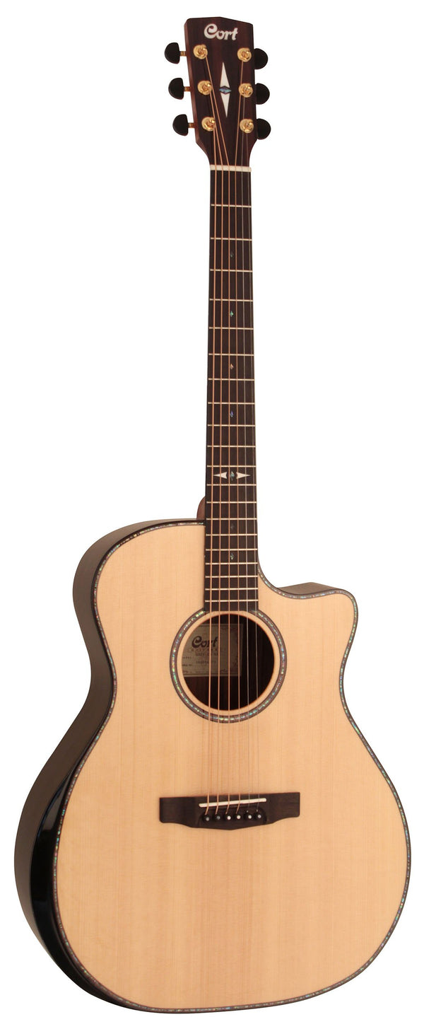 Cort GAPFBEVELNAT Grand Regal Acoustic Cutaway Guitar - Natural Glossy Arm Bevel