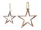 Natural Wooden Star Ornament with Jute Hanger (Set of 2)