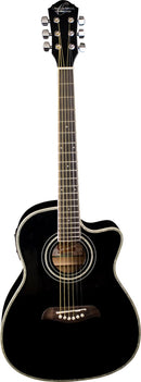 Oscar Schmidt 3/4 Dreadnought Acoustic Electric Guitar - Black - OG1CEB