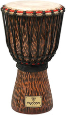 Tycoon Hand-Carved Chiseled Orange Series 10" Djembe - TAJ-10CO