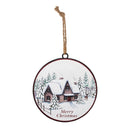 Woodland Winter Cabin Disc Ornament (Set of 12)