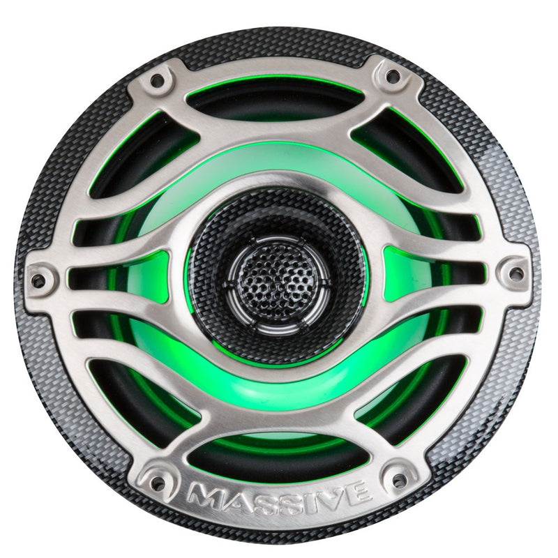 Massive Audio T65S 6.5" 160 Watts Marine Coaxial LED Speakers - Pair