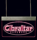 Gibraltar LED Illuminated Logo Sign w/ Power P - Glass/Metal - Red