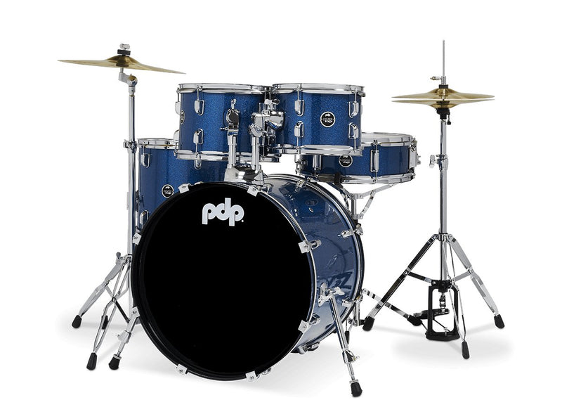 PDP Center Stage 5-Piece Full Drum Kit - 10/12/14/20/14 - Royal Blue Sparkle