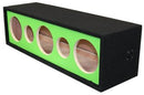 DeeJay LED 10" Side Speaker Enclosure w/ 3 Horn & 2 Tweeters Ports - Green