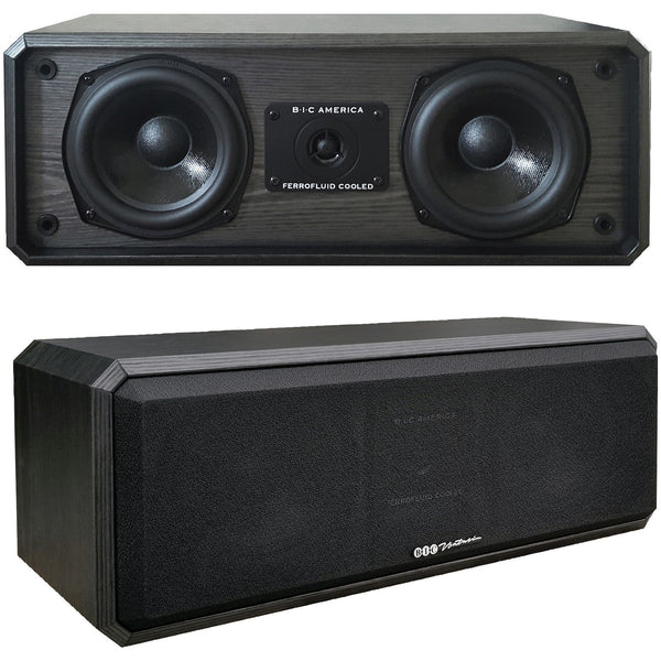 BIC America DV52CLRB Venturi 125-Watt 3-Driver 2-Way Center Channel Speaker