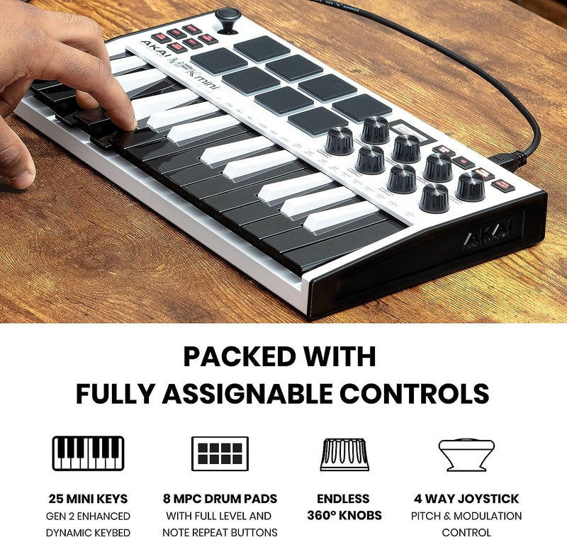 Akai MPK Mini MK3 Special Edition White 25-Key MIDI Controller