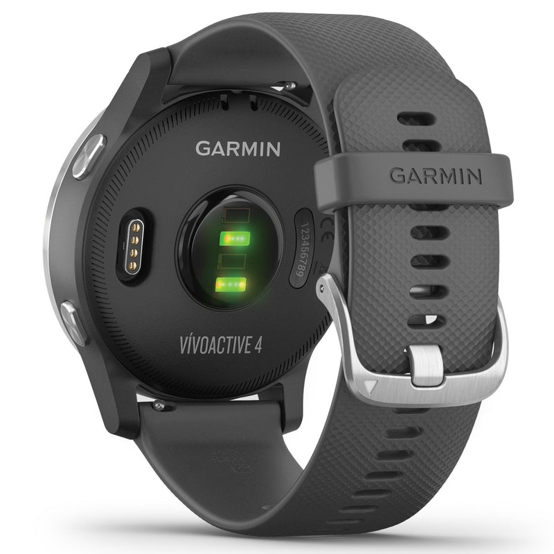 Garmin Vívoactive 4 GPS Smartwatch Silver Stainless Steel Bezel w/ Silicone Band