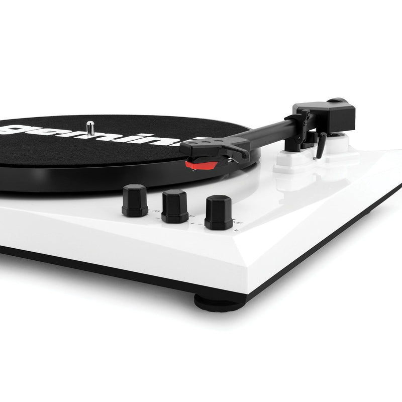 Gemini TT-900B Turntable Vinyl Record Player w/ Bluetooth® & Dual Stereo Speakers (White)