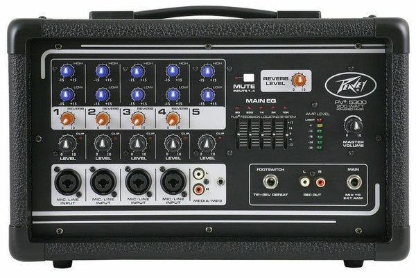 Peavey PV 5300 Powered Mixer With Exclusive Feedback Elimination & More