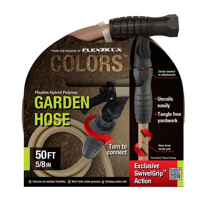 Flexzilla Colors SwivelGrip Garden Hose 5/8in x 50ft 3/4in 11 HFZC550BRS