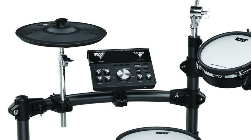 KAT Electronic Drum Set w/ Remo Mesh Heads, Kick Pedal & Tennis Beater - KT-300