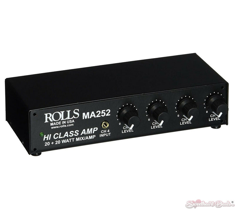 Rolls MA252 Stereo 20 Watts/ch Class D 4 Channel Mixer Amplifier