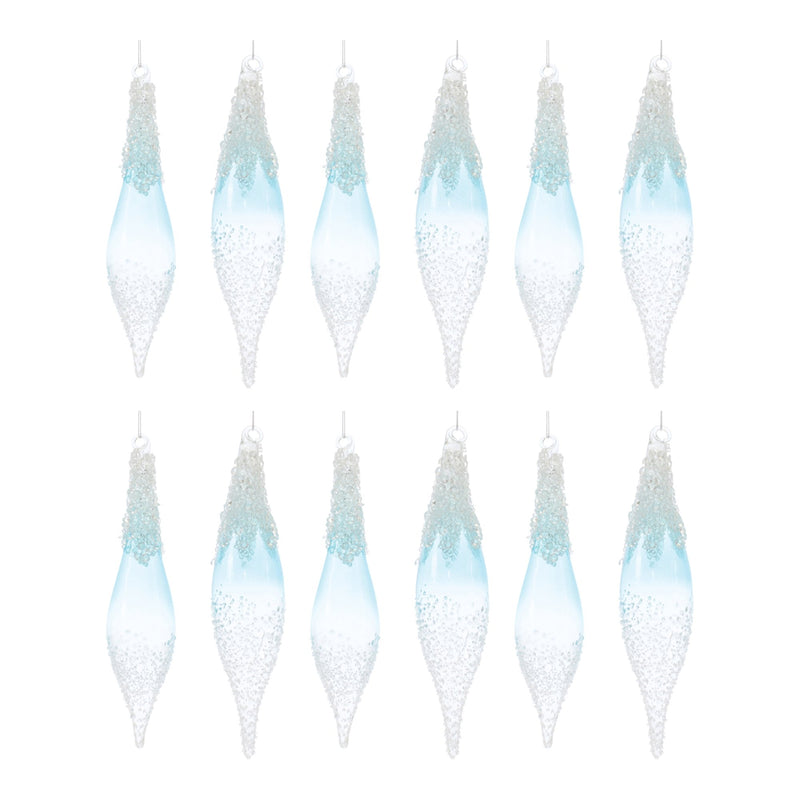 Beaded Glass Drop Ornament (Set of 12)