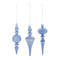 Blue Glass Finial Drop Ornament (Set of 12)