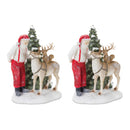 Santa with Woodland Animals Figurine (Set of 2)