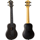 Flight Travel Concert Neck Soprano Ukulele w/ Gig Bag - Black - TUSL-35 BK