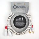 Cordial 20' Unbalanced Twin Cable - Male XLR to RCA Male - White - CFU6MC-SNOW