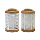 Geometric Punched Metal Lantern (Set of 2)