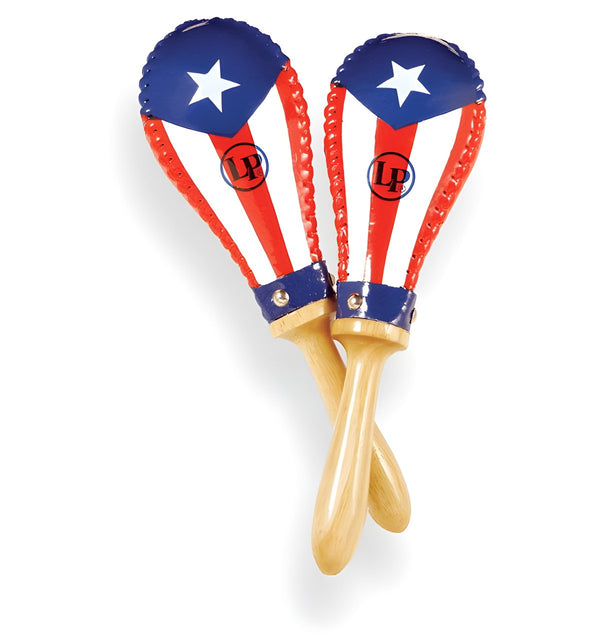 Latin Percussion Salsa Rawhide Maracas Puerto Rican Flag LP393-PR - New Open Box