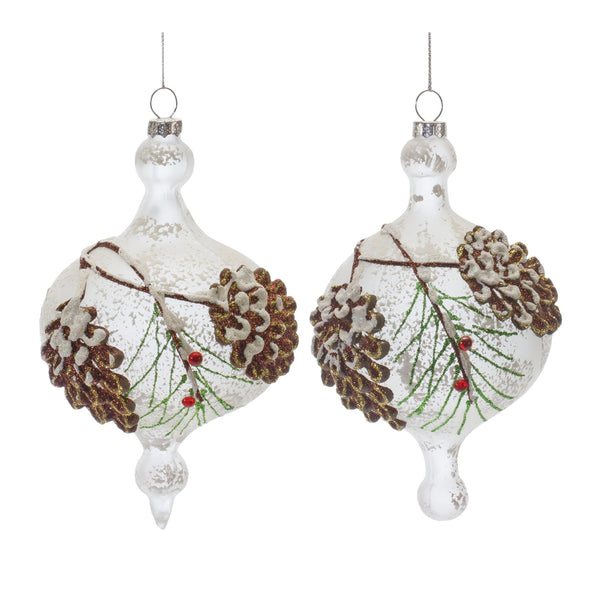 Glass Pinecone Onion Ornament (Set of 12)