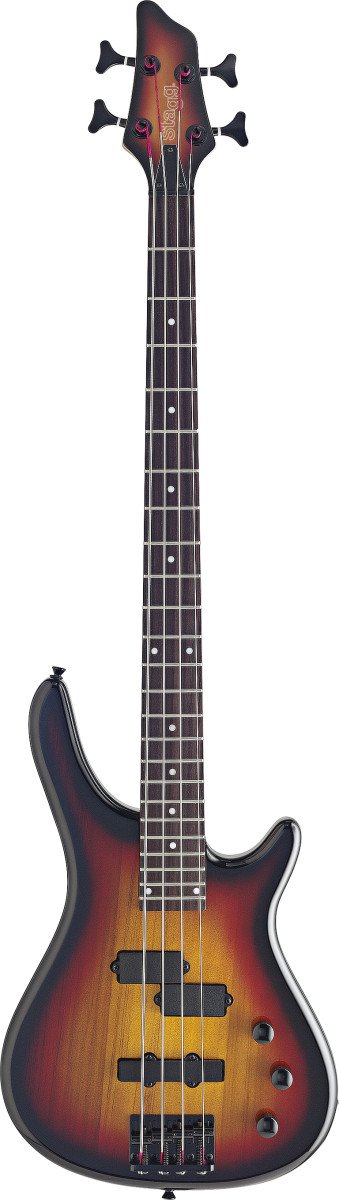 Stagg 4-String "Fusion" Electric Bass Guitar - Sunburst - BC300-SB