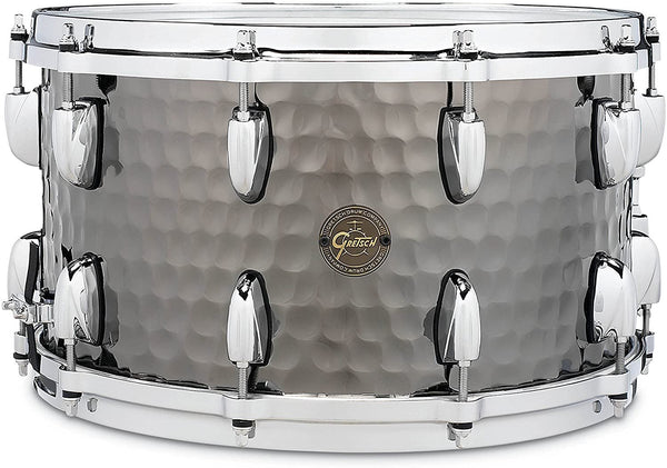 Gretsch Hammered Black Steel 8x14 Snare Drum - S1-0814-BSH