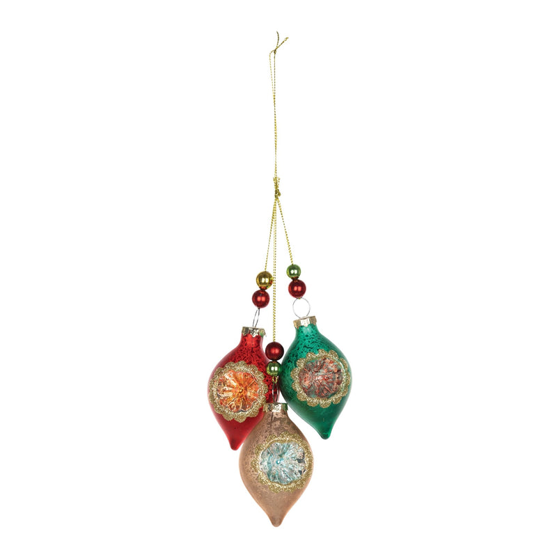 Glass Reflector Ornament Drop (Set of 12)