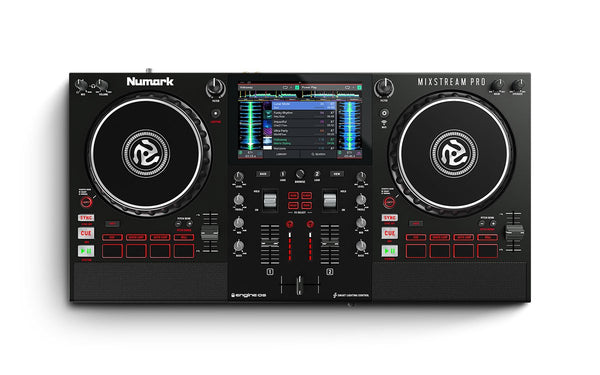 Numark Mixstream Pro Dual DJ Controller with Speakers, 7” Touch Screen, WiFi