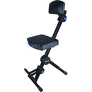 Quik Lok Adjustable Musicians' Stool with Back and Footrest - Black - DX-749