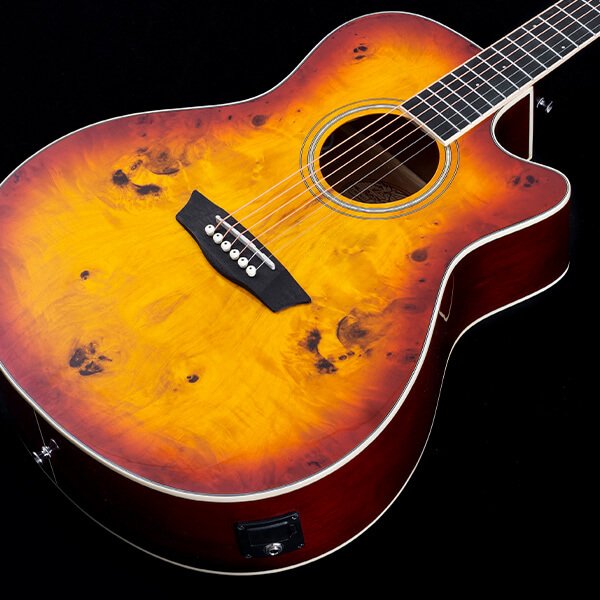 Washburn Deep Forest Burl Grand Auditorium Acoustic Electric Guitar - Amber Fade