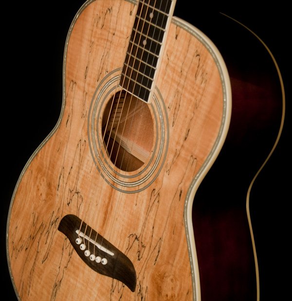 Oscar Schmidt Folk Acoustic Guitar - Spalted Maple - OF2SM