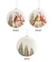 Glass Cardinal Pine Tree Disc Ornament (Set of 12)