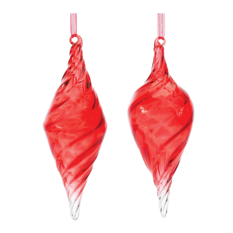 Swirl Glass Drop Ornament (Set of 12)