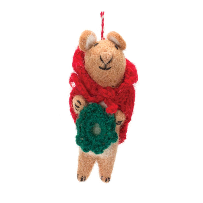 Felt Wool Mouse Ornament (Set of 6)