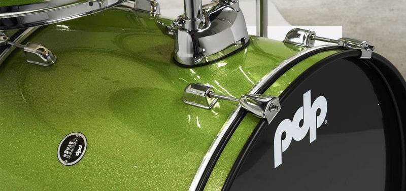 PDP Center Stage 5-Piece Full Drum Kit - 10/12/12/22/14 - Electric Green Sparkle