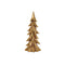 Carved Stone Pine Tree Décor with Gold Finish (Set of 3)