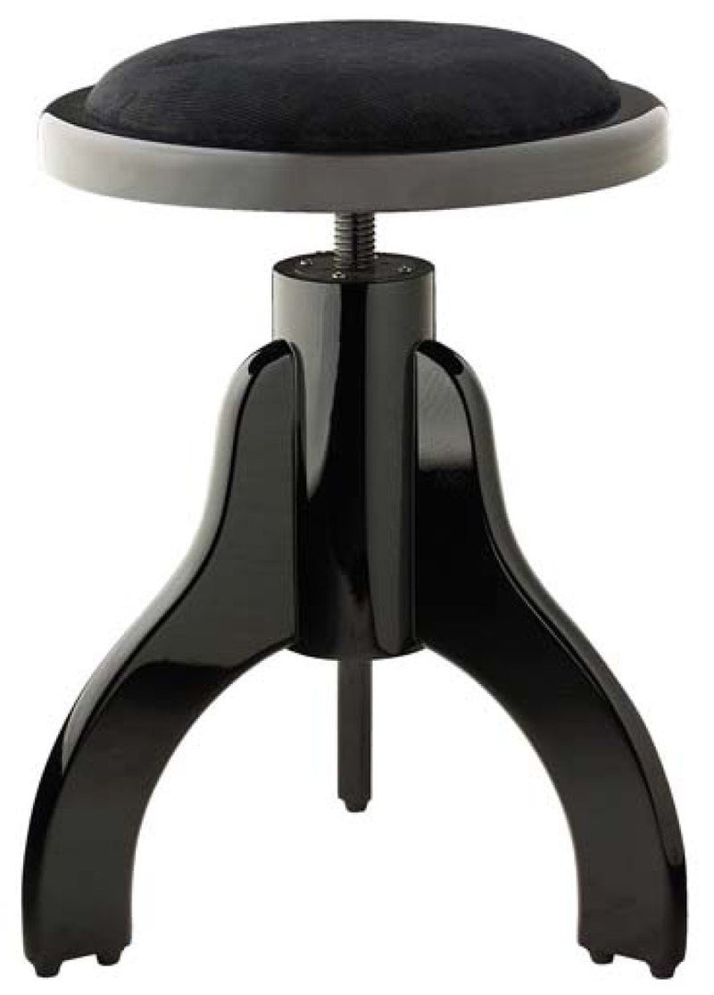 Stagg Piano Stool High Gloss Black with Black Velvet Covering - Oak PS35 BKP VBK